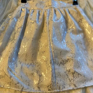 Copper Key Big Girls Size XS skirt Cream White shade with Silvery accents
